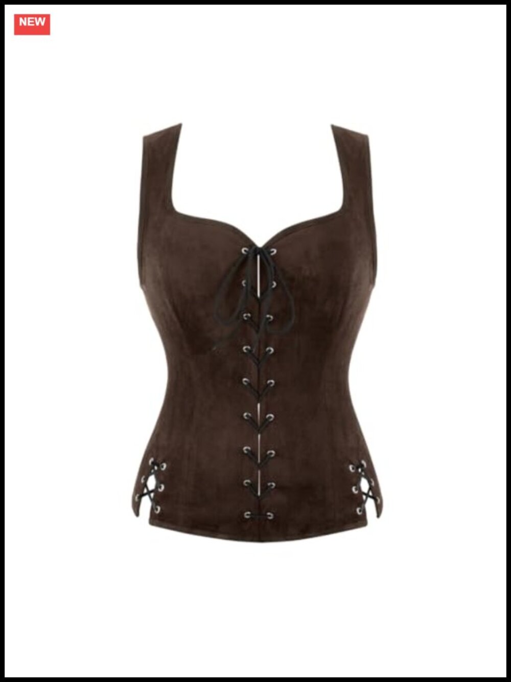 Synthetic Leather Pirate Corset Vest Renaissance Steampunk Waistcoat